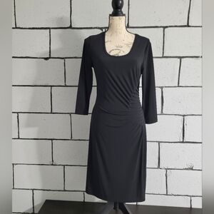 BUNDLE SALE! Calvin Klein Classic Black Scoop Neck Ruched  Dress Sz 8